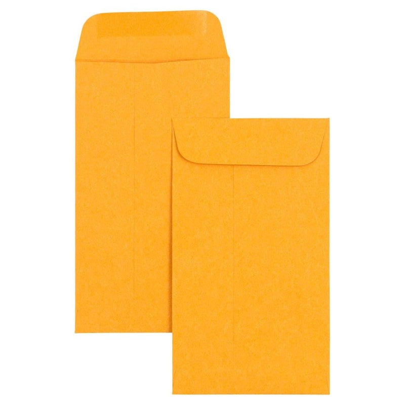 JAM PAPER #5.5 Coin Business Envelopes - 3 1/8 x 5 1/2 - Brown Kraft - 50/Pack - Image 4